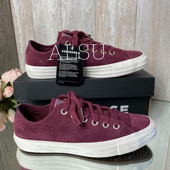 Converse Ctas Suede Dark Burgundy Low Top W AUTHEN - Picture 2 of 8